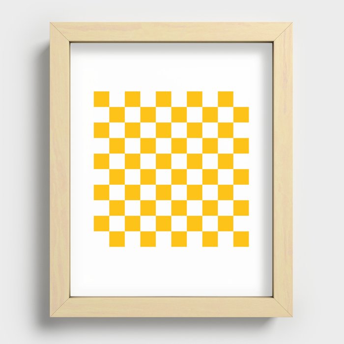 Orange checkerboard pattern Recessed Framed Print