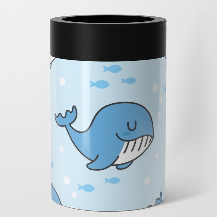 Cute Cartoon Blue Whale Pattern Can Cooler