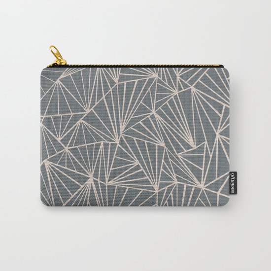 Ab Fan Grey And Nude Carry-All Pouch