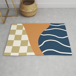 Checked simple line colorblock 8 Area & Throw Rug