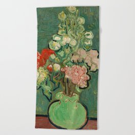Vase of Flowers, 1890 by Vincent van Gogh Beach Towel