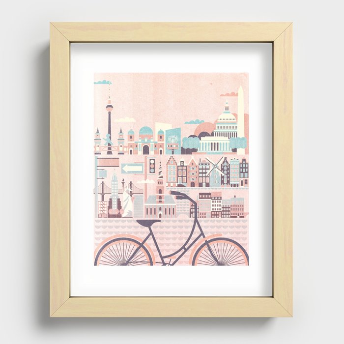 Best Cities to Tour by Bicycle Recessed Framed Print