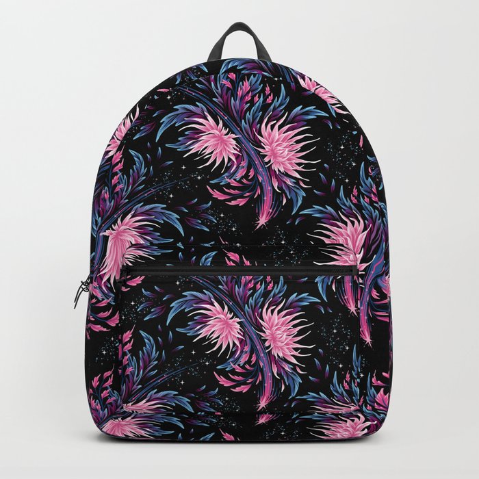 Floral Supernova - Pink Blue Backpack