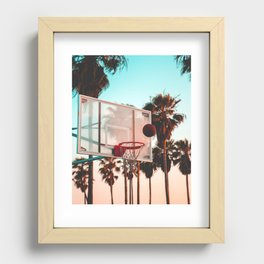 Venice Beach Hoops and Palm Trees Recessed Framed Print