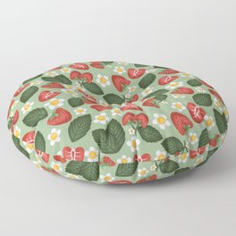 Strawberry Fields Illustrated Pattern Floor Pillow