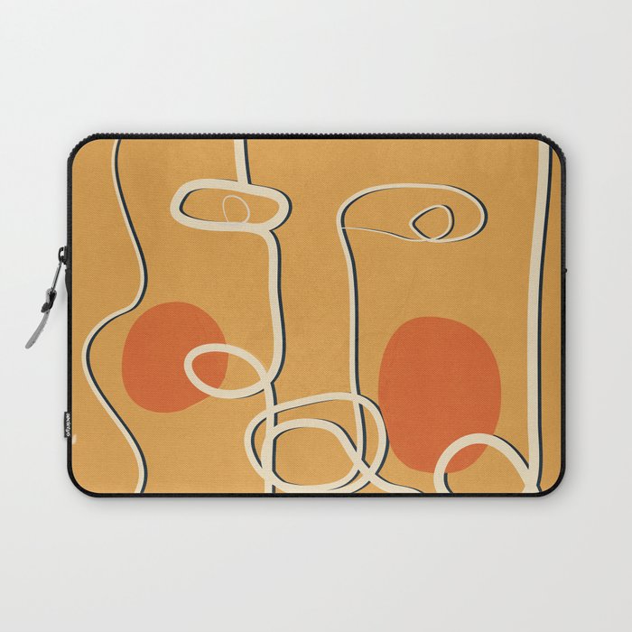 Abstract Face Line Art 07 Laptop Sleeve