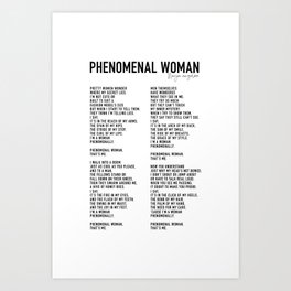 Phenomenal Woman Poem by Maya Angelou Art Print