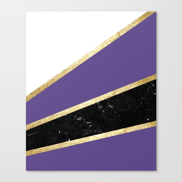 Ultra Violet, White, Black Marble and Gold Stripes Glam #1 #minimal #decor #art #society6 Leinwanddruck Ultra Violet, White, Black Marble and Gold Stripes Glam #1 #minimal #decor #art #society6 Leinwanddruck