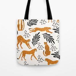 Cheetahs pattern on white Tote Bag