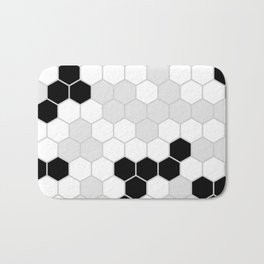 Honeycomb Pattern | Black and White Design | Minimalism Bath Mat