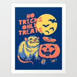 Halloween Possum - No Tricks Only Treats Art Print
