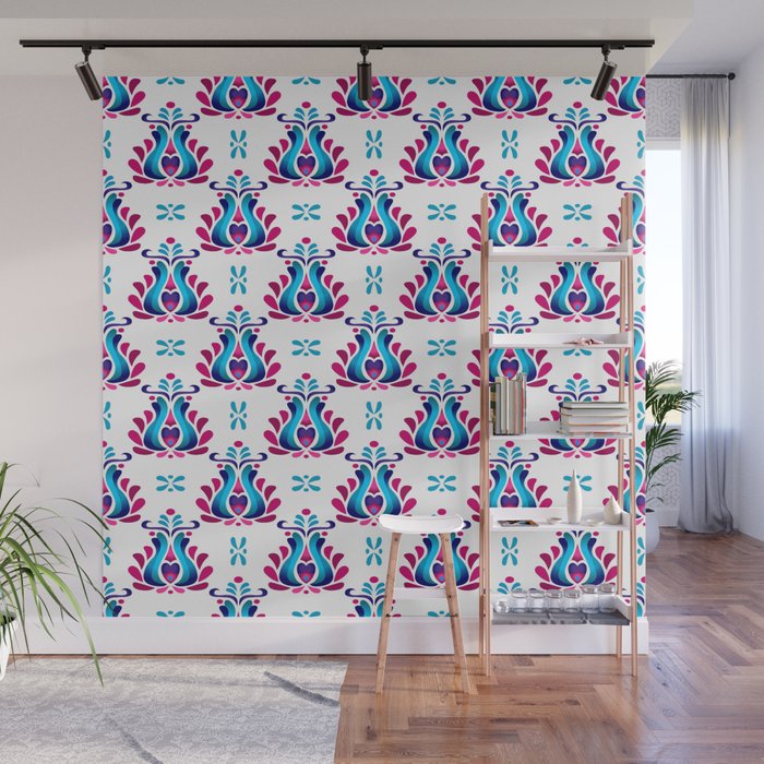 Folk Tulip Wallpaper No 01 Wall Mural By Gypsyonic Society6