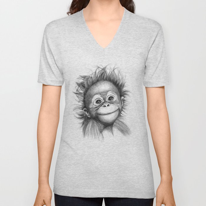 Monkey - Baby Orang outan 2016 G-121 V Neck T Shirt