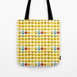 Yellow smile emoticon emoji pattern Tote Bag