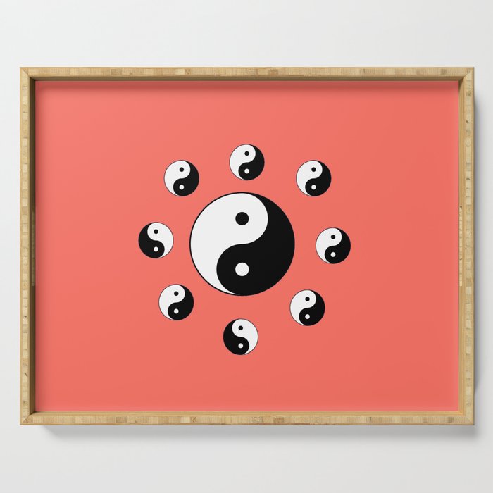 Yin and Yang 19- Tao,Zen,Taoism,Dao,Harmony,religion,buddhism,buddhist,taijitu,taiji,taoist,china Serving Tray