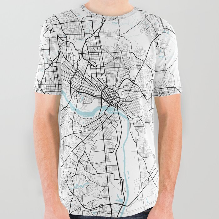 Richmond City Map of Virginia, USA - Circle All Over Graphic Tee