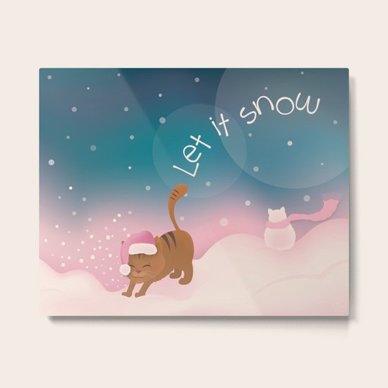 Christmas Kitty Metal Print