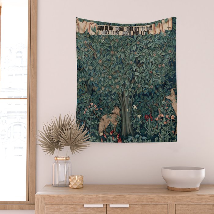 William Morris Greenery Tapestry Pt 2 Wall Tapestry by Forgotten