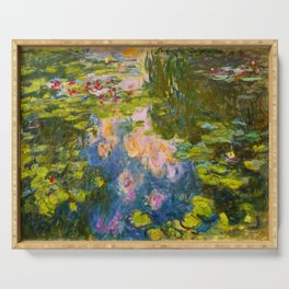 Claude Monet (French, 1840-1926) - Title: The Water Lily Pond (Le Bassin aux nymphéas) - Series: Water Lilies - Date: 1917-1919 - Style: Impressionism - Genre: Flower painting - Media: Oil - Digitally Enhanced Version (1800dpi) - Serving Tray