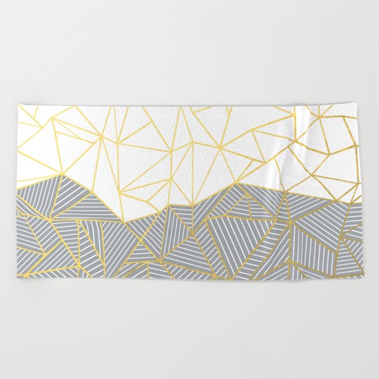 Ab Half and Half Grey Beach Towel