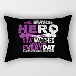 Purple Bravest Hero Pancreatic Cancer Awareness Rectangular Pillow