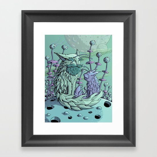 Cosmic Father Cat Framed Art Print