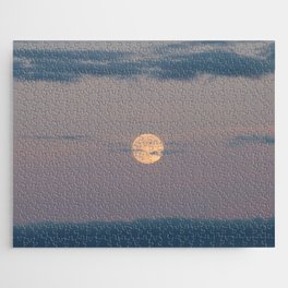 Moon and Pink Sky Horizontal Jigsaw Puzzle