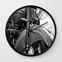 Motorcycle-B&W Wall Clock