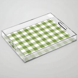 Classic Check - olive green Acrylic Tray