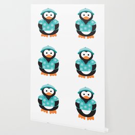 Cute fashion hawaian penguin Wallpaper
