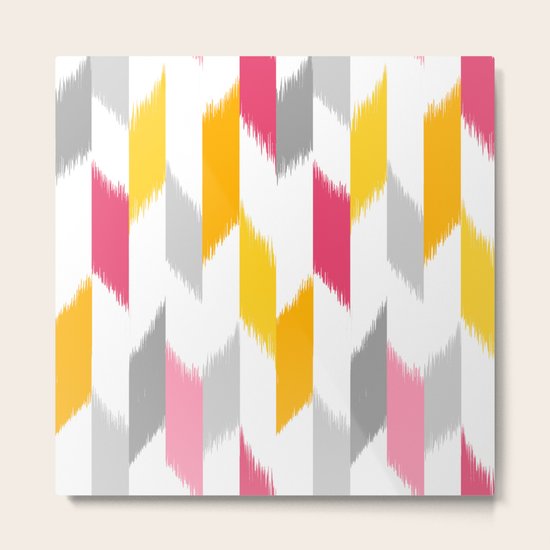 Ikat Stripes Metal Print