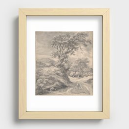 Dune Landscape with Oak Tree Recessed Framed Print
