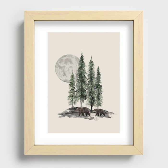 Full Moon Rising Recessed Framed Print