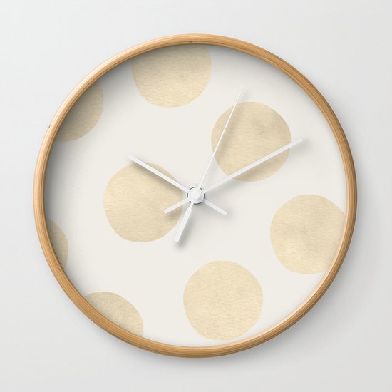 Gold Polka Dots Wall Clock