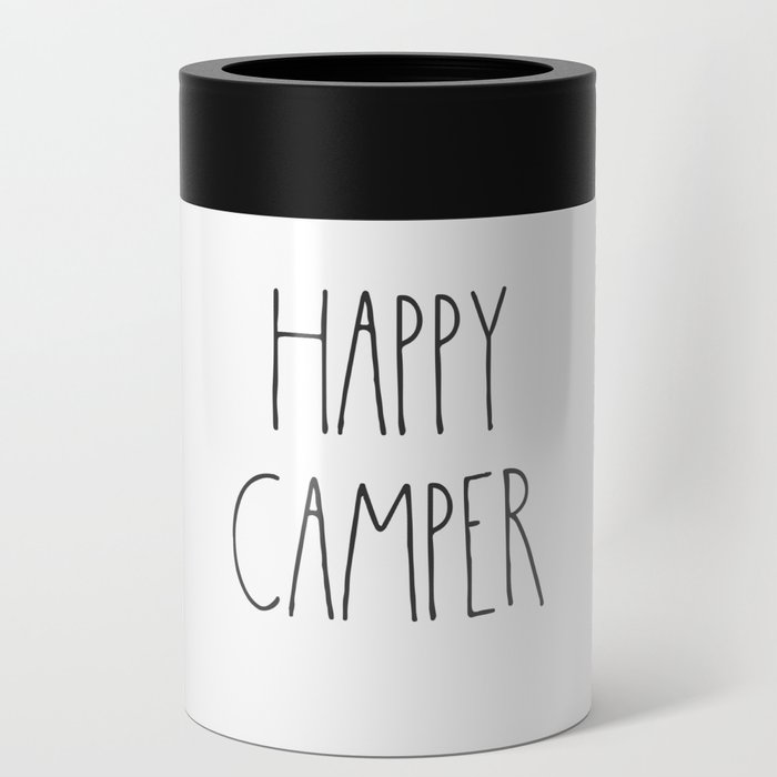 Happy Camper text Can Cooler