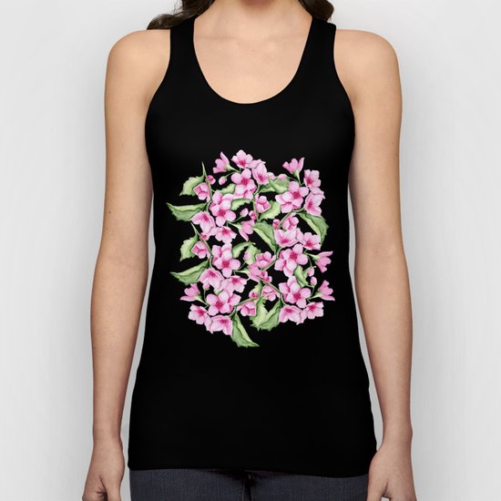 Sakura. Watercolor Unisex Tank Top