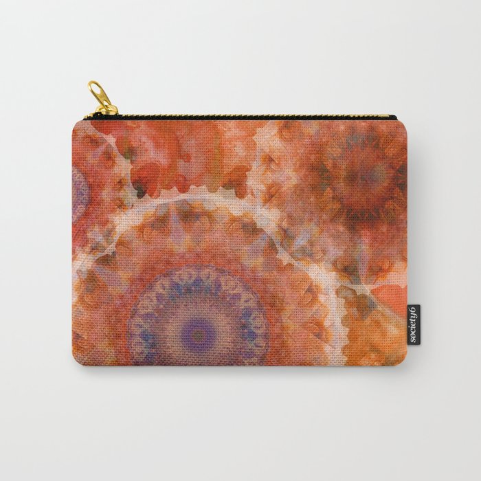 Red Impressions Circle Abstract Art by Sharon Cummings Carry-All Pouch