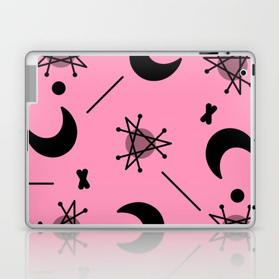 Moons & Stars Atomic Era Abstract Pink Laptop & iPad Skin