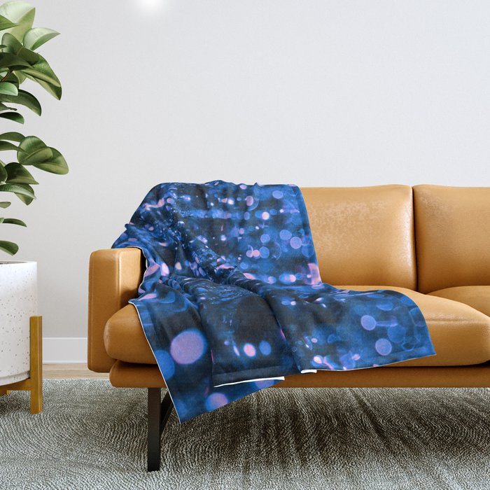 Blue Fractal Throw Blanket