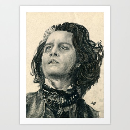 Sweeney Todd Johnny Depp Traditional Portrait Print Art Print By