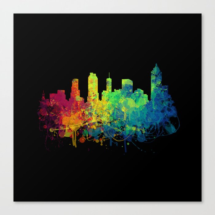 Painted Skylines Atlanta Canvas Print By Digitalshards Society6