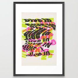 "Dive In" Pink, Green & Black Framed Art Print
