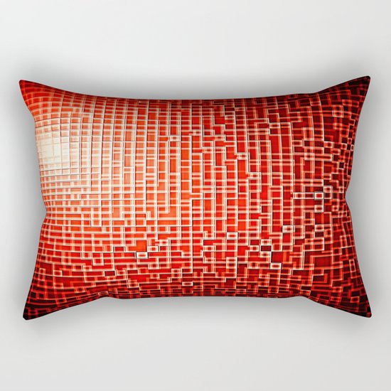 Red Space Pixels Rectangular Pillow