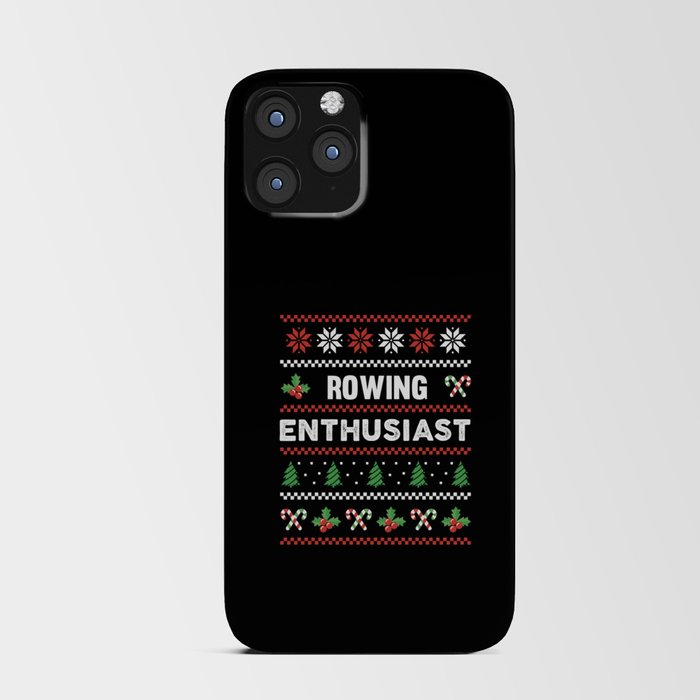 Rowing Enthusiast Ugly Christmas Sweater Gift iPhone Card Case