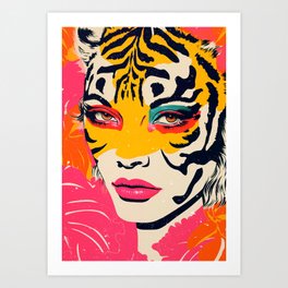 tiger girl Art Print