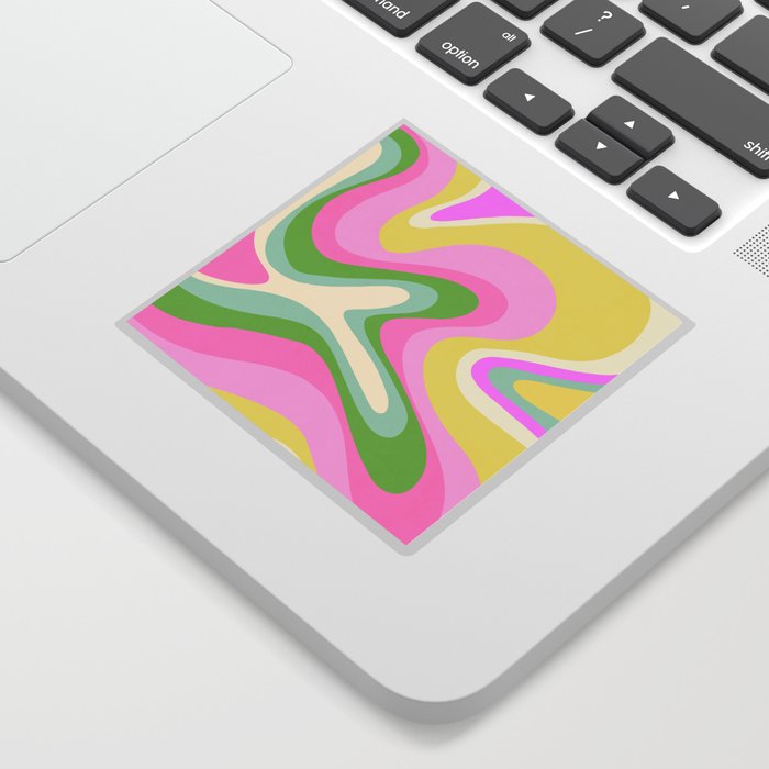 Neon Pastel Abstract Bubble Gum Swirl - Pink Sticker