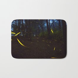 Fireflies Bath Mat | Bioluminescence, Fairylight, Nightphotography, Forest, Fireflies, Color, Photo, Mexico, Nature, Digital 