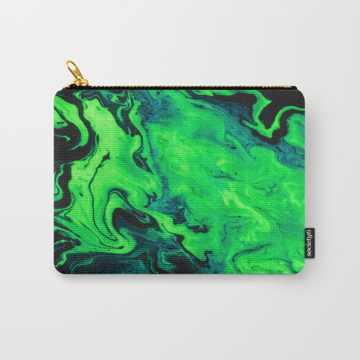 Black and Green Marble Painting Carry-All Pouch