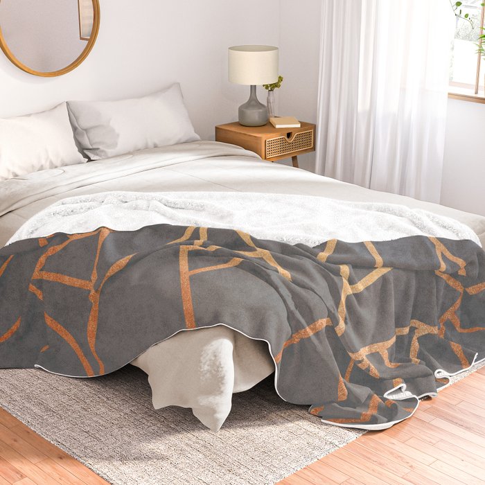 Grey and sales copper throw