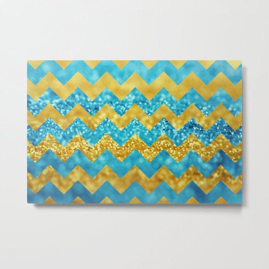 Blueberry Twist Chevron Metal Print